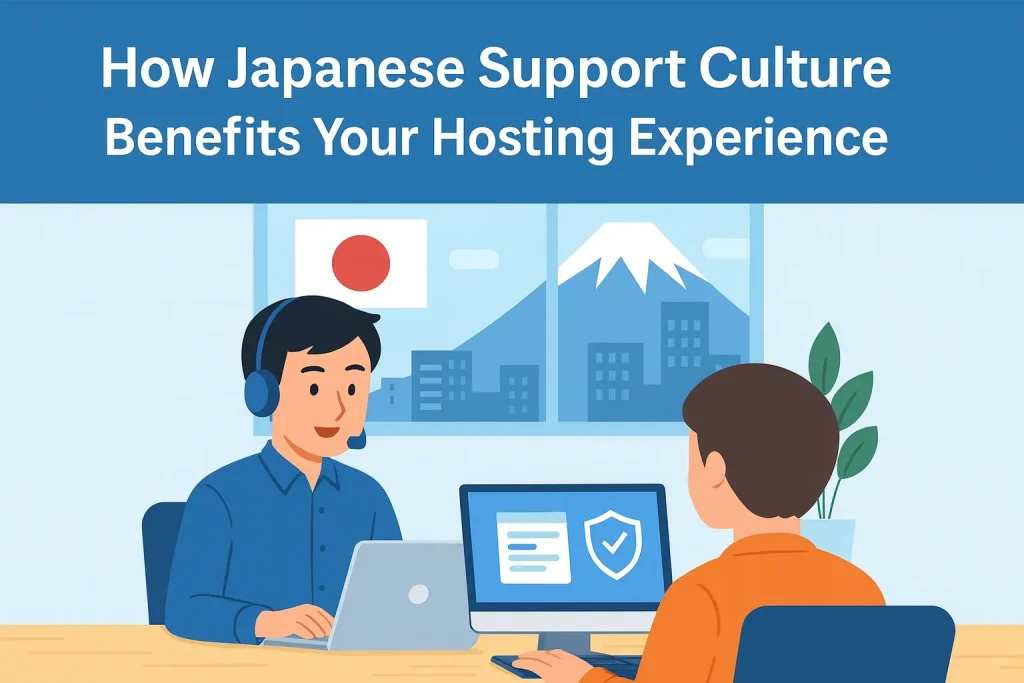 A helpful support engineer assisting a customer in a digital Japan-based VPS environment