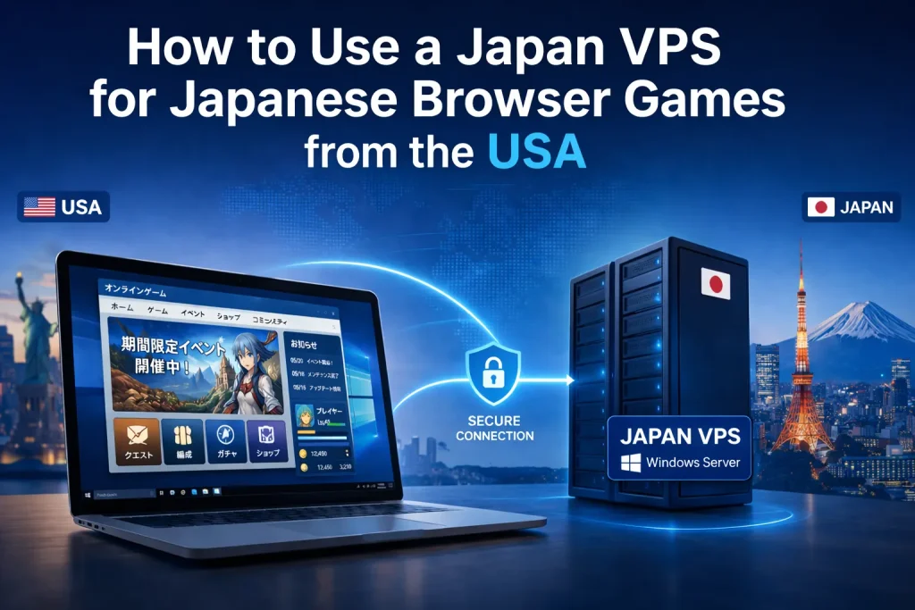 Japan VPS remote desktop setup for playing Japanese browser games from the USA