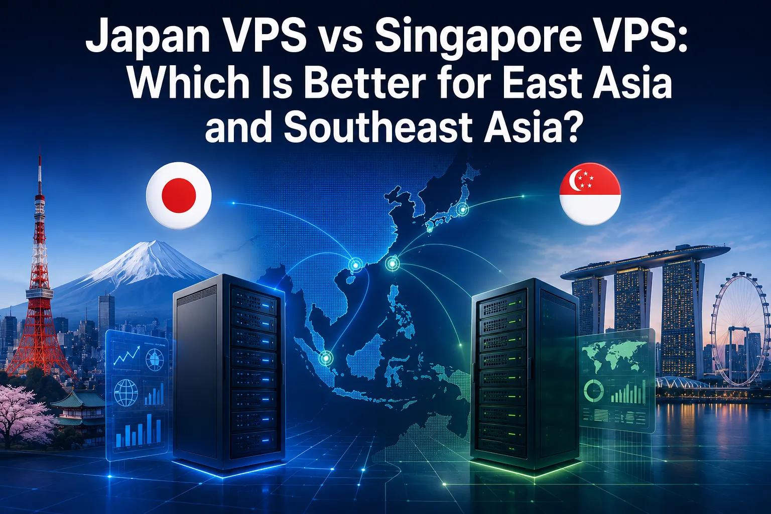 Featured image comparing Japan VPS and Singapore VPS for East Asia and Southeast Asia hosting decisions