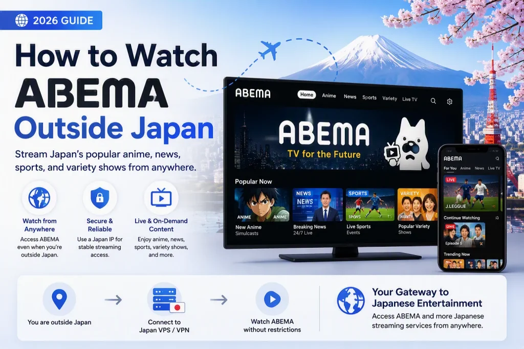 How to watch ABEMA outside Japan in 2026 using a Japan VPS or VPN