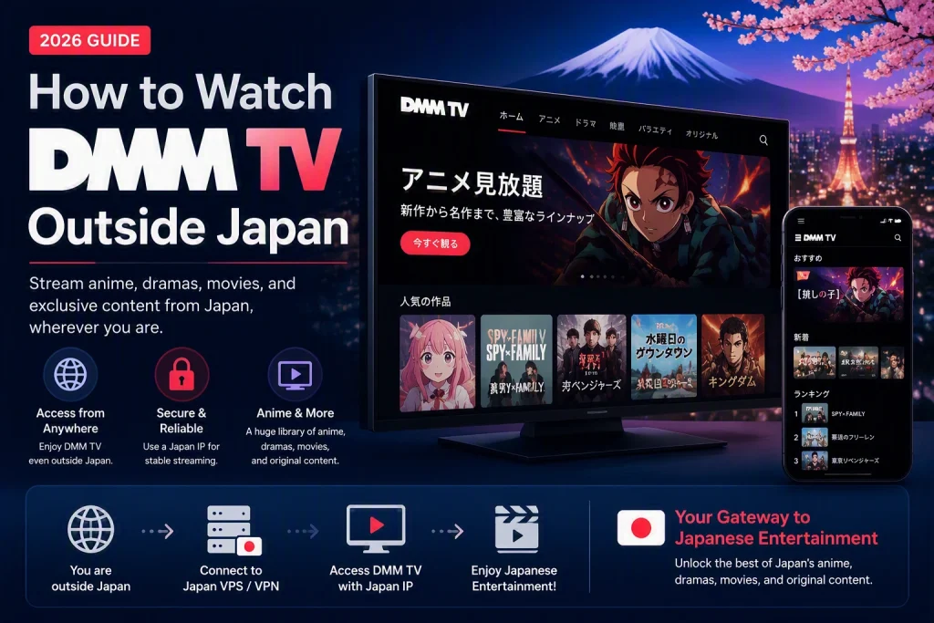 How to watch DMM TV outside Japan using a Japan VPS or VPN